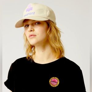 Isabel Marant Cream/ Violet Tyrone Cap